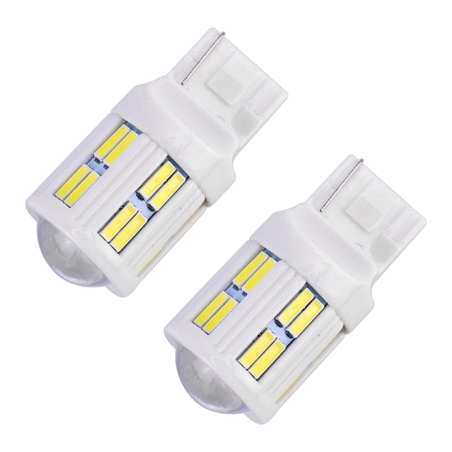 2 PCS T20 / 7440 3W DC 12V 6000K 200LM Car Auto Ceramics Turn Lights / Reversing Light 16LEDs SMD-7020 Lamps, with Projector Lens
