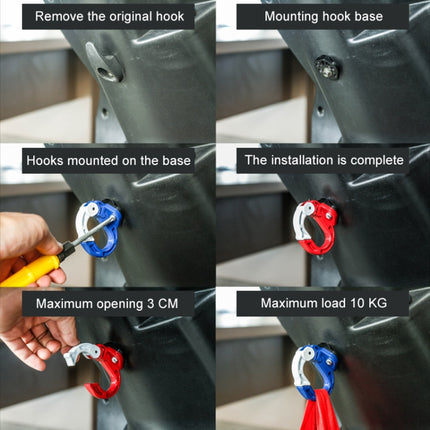 Durable Aluminum Alloy Bag Hook for Motorcycle / Bicycle