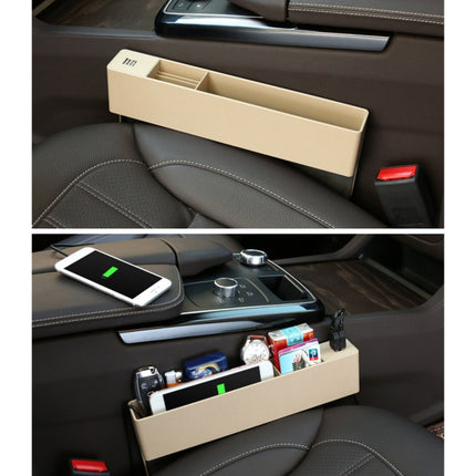 Universal Car Multi-functional Charger Console Side Pocket Seat Gap Side Storage Box, with 2 USB Ports