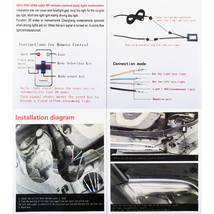 2 PCS 60cm DC12V 19W Ultra-thin Car Colorful Turn Lights / Running Lights SMD-5050 LED Bulbs