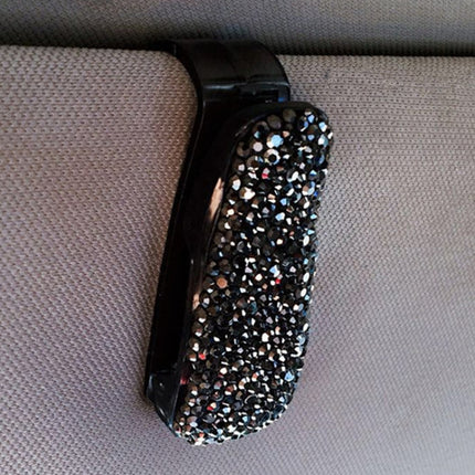 Car Mixed Color Diamond Mounted Glasses Bill Clip Holder