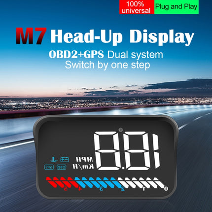 M7 3.5 inch Universal Car OBD2 + GPS HUD Vehicle-mounted Head Up Display Fuel Consumption