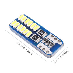 2 PCS T10 / W5W / 168 / 194 DC12V 1.4W 6000K 90LM 12LEDs SMD-3014 Car Reading Lamp Clearance Light, with Decoder