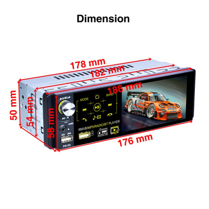 P5130 HD 1 Din 4.1 inch Car Radio Receiver MP5 Player, Support FM & AM & Bluetooth & TF Card, with Steering Wheel Remote Control