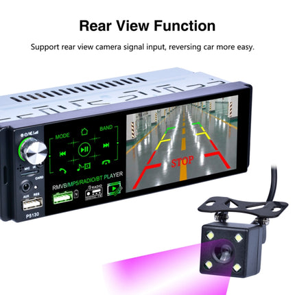 P5130 HD 1 Din 4.1 inch Car Radio Receiver MP5 Player, Support FM & AM & Bluetooth & TF Card, with Steering Wheel Remote Control