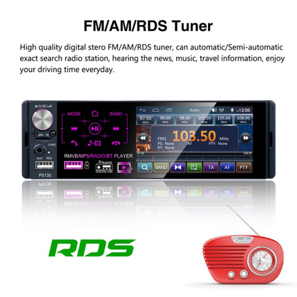 P5130 HD 1 Din 4.1 inch Car Radio Receiver MP5 Player, Support FM & AM & Bluetooth & TF Card, with Steering Wheel Remote Control