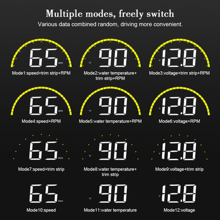 C700 2.6 inch Universal Car OBD2 HUD Vehicle-mounted Head Up Display