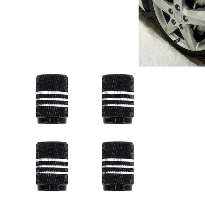 4PCS Metal Plated Circular Shape Universal Tire Valve Stem Cap With White Diamond, Circular Shape