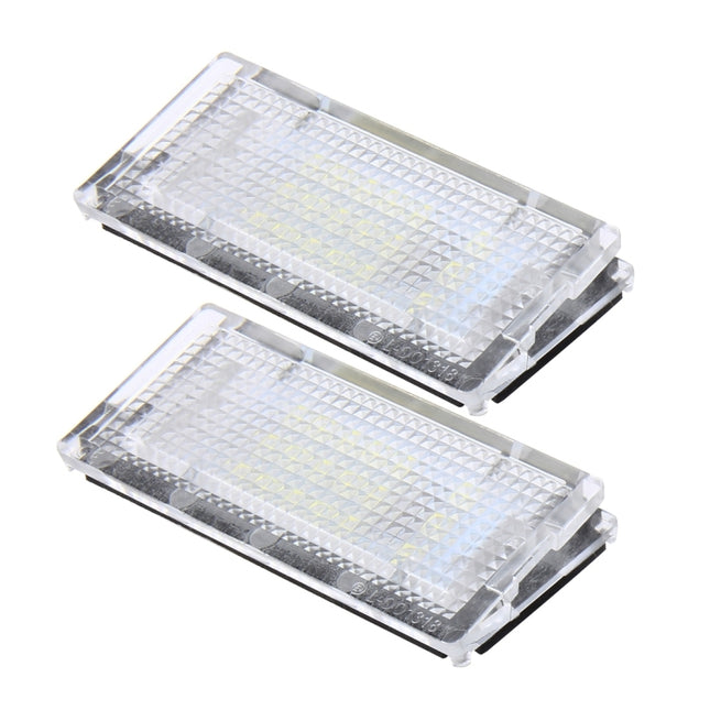 2 PCS License Plate Light with 18  SMD-3528 Lamps for BMW E46 4D 1998-2003，2W 120LM,6000K, DC12V (White Light)