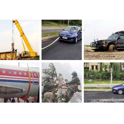 ZONGYUAN ZY-0220 Car 4m×6cm 8 Ton Towing 2 Ton Lifting Rope Straps with Two Hooks High Strength Cable Cord Heavy Duty Recovery Securing Accessories for Cars Trucks, 4m×6cm With Hooks