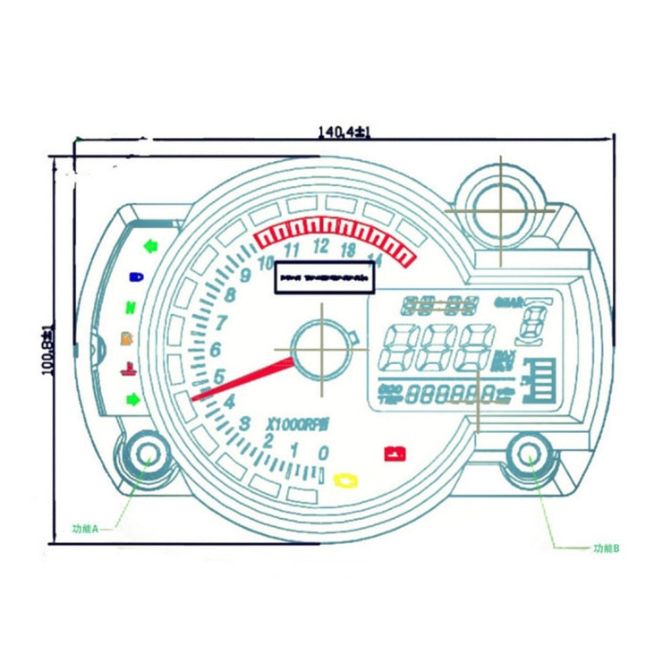 Universal Multi-functional Motorcycle Rotating Speed Mileage Gear Water Temperature Clock Meter Gauage