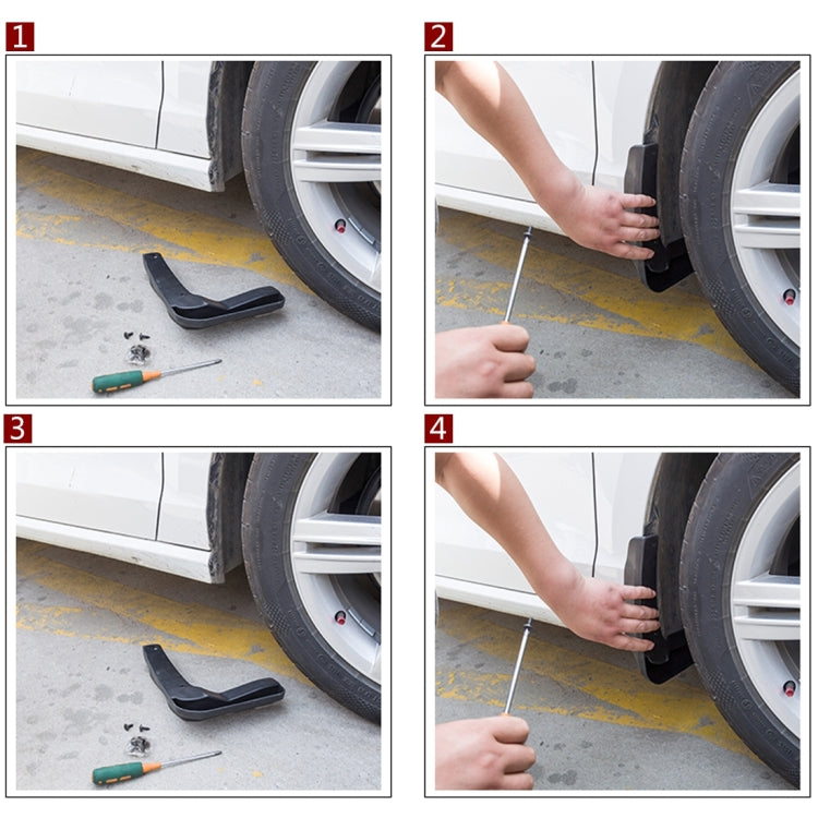 4 PCS Car Auto Semi-Rigid PVC Splash Flaps Mudguards Fender Guard for Honda City