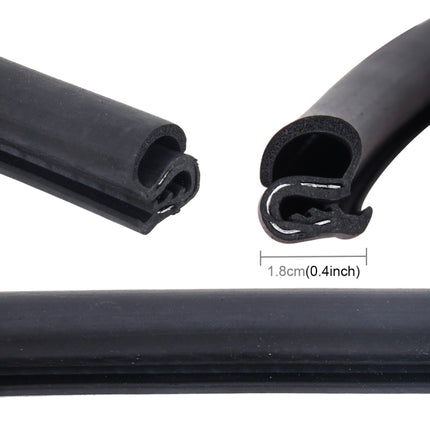 80cm B Shape Car Decorative Strip Rubber Chrome Decoration Strip Door Seal Window Seal