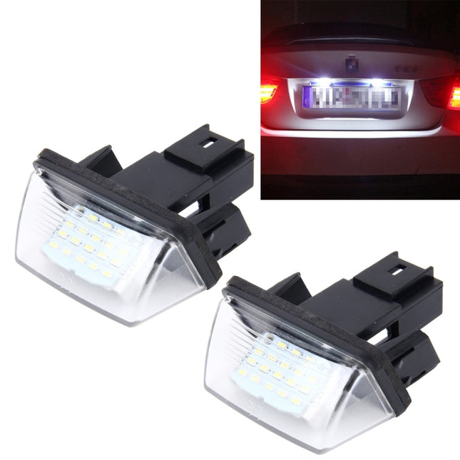 2 PCS License Plate Light with 24 SMD-3528 Lamps for Peugeot Citroen