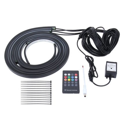 4 in 1 90cm/120cm RGB Colorful Flashing Decorative Chasis Light Sound Control Light Music Rhythm Light with Wireless Remote Control, DC 12V, 90cm/120cm