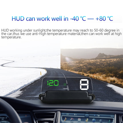 With Adjustable Reflection Board, Speed & RPM & Water Temperature & Oil Consumption & Driving Distance / Time & Voltage Display, Over Speed Alarm, Connect OBD2 Interface