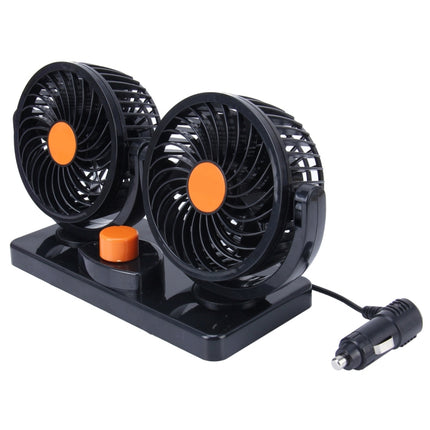 HUXIN HX-T304 10W 360 Degree Adjustable Rotation Two Head Low Noise Mini Electric Car Fan, DC 24V, HX-T304