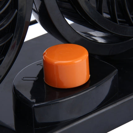 HUXIN HX-T304 10W 360 Degree Adjustable Rotation Two Head Low Noise Mini Electric Car Fan, DC 24V, HX-T304