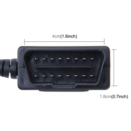 Car Auto 16Pin OBDII Charging Cable Mini 5 Pin USB Power Adapter with Switch Button for GPS Tablet E-dog Phone, Cable Length: 3.4m