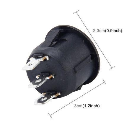 Car Auto Universal DIY 3 Pin Round Cap OFF- ON Push Button, 3 Pin