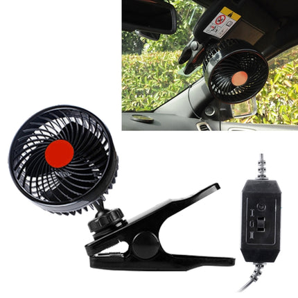 HUXIN HX-T604E 12W 6inch 360 Degree Adjustable Rotation Clip One Head Low Noise Mini Electric Car Fan with Roller Switch, DC24V, HX-T604E