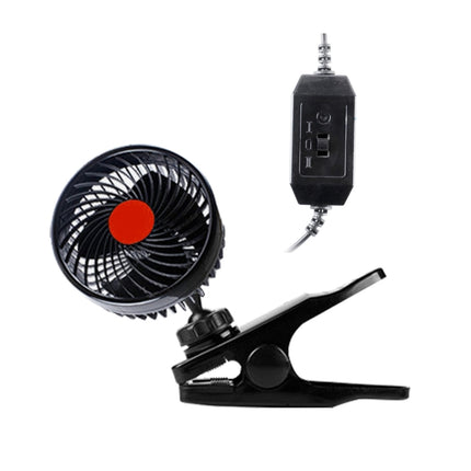 HUXIN HX-T604E 12W 6inch 360 Degree Adjustable Rotation Clip One Head Low Noise Mini Electric Car Fan with Roller Switch, DC24V, HX-T604E