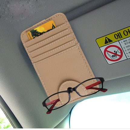 FUDAOCHE Multi-functional Auto Car Sun Visor Sunglasses Holder Card CD Storage Holder Pouch Bag