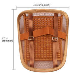 Universal Summer Ice Silk Mesh Breathable Cool Massage Waist Mat with Maple Wooden Bead for Car Family Office