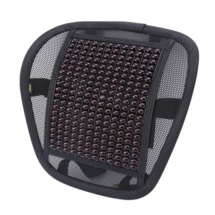 Universal Summer Ice Silk Mesh Breathable Cool Massage Waist Mat with Maple Wooden Bead for Car Family Office, CMS9127A, CMS9127B, CMS9127C, CMS9127D, CMS9127E