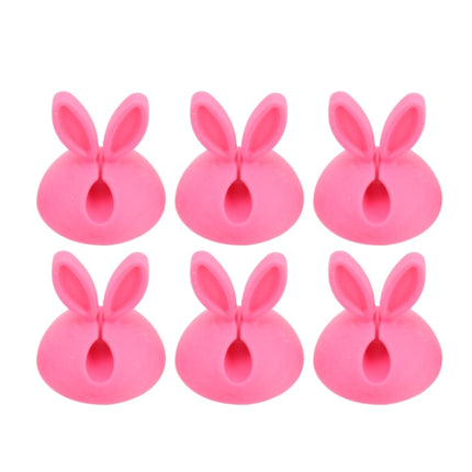 6 PCS CC-941 Rabbit Shape Single Hole Cable Clips Holder, Cable Management System and Cord Organizer Solution