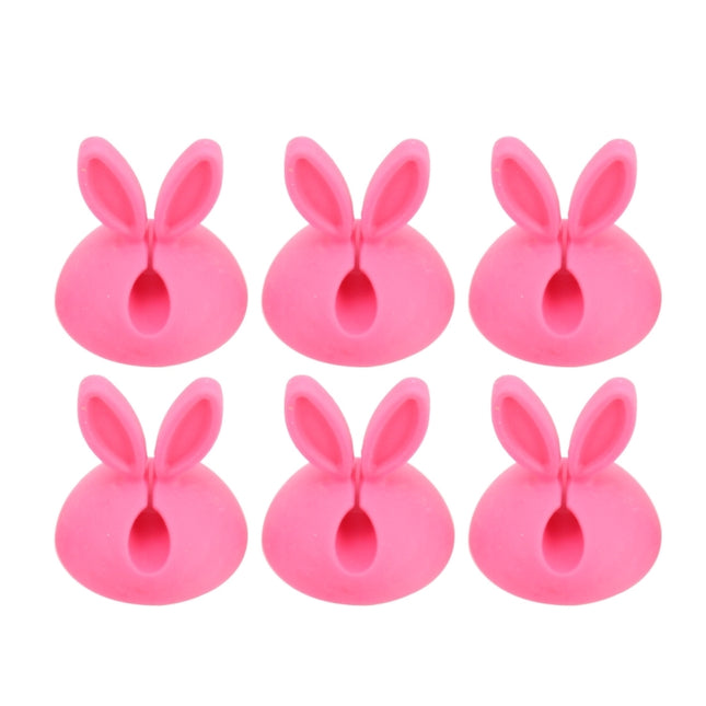 6 PCS CC-941 Rabbit Shape Single Hole Cable Clips Holder, Cable Management System and Cord Organizer Solution