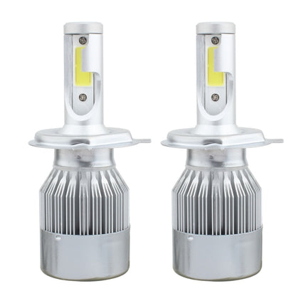 2 PCS  H4 18W 1800 LM 6000K IP68 Canbus Constant Current Car LED Headlight with 2 COB Lamps, DC 9-36V
