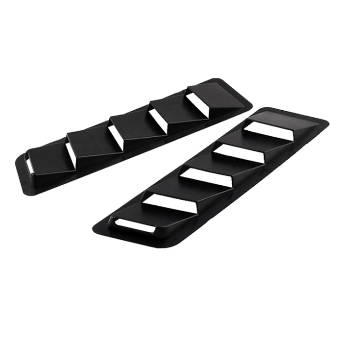 2 PCS Universal Car Air Intake Scoop Bonnet Hood Vent Louver Cooling Panel Trim Set, Black