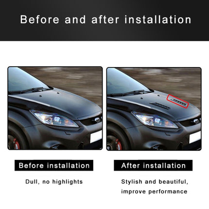 2 PCS Universal Car Air Intake Scoop Bonnet Hood Vent Louver Cooling Panel Trim Set, Black
