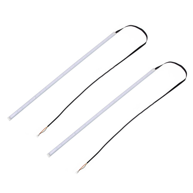 2 PCS 30cm DC12V 4.2W Ultra-thin Car Auto Double Colors Turn Lights / Running Lights, with LED SMD-2835 Lamp Beads (Turn Lights: Yellow Light; Running Lights: White Light)