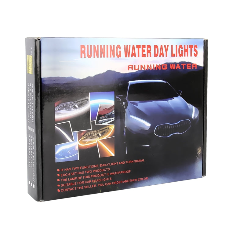 2 PCS 30cm DC12V 4.2W Ultra-thin Car Auto Double Colors Turn Lights / Running Lights, with LED SMD-2835 Lamp Beads (Turn Lights: Yellow Light; Running Lights: White Light)