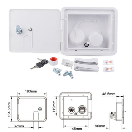 White Water Inlet Integrated Fill Dish Hatch Lock for RV Trailer Camper, A1063