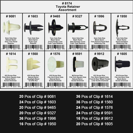 292 PCS Car Retainer Clips Assortment Car Panel Trim Plastic Fasteners Rivet Clips Set