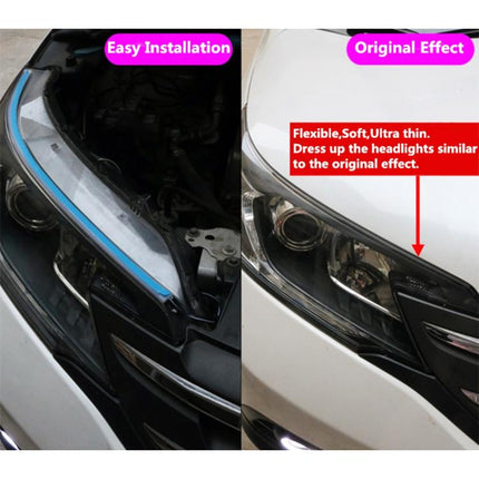 2 PCS 45cm DC12V 5W Ultra-thin Waterproof Car Auto Double Colors Turn Lights / Running Lights SMD-2835 LED Bulbs (Turn Lights: Yellow Light; Running Lights: Blue Light), 45cm Turn Lights: Yellow Light; Running Lights: White Light                       ...