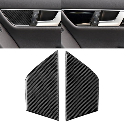 2 PCS Car Carbon Fiber Seat Adjustment Panel Decorative Sticker for Mercedes-Benz W204 2007-2013, Seat Adjustment (C)