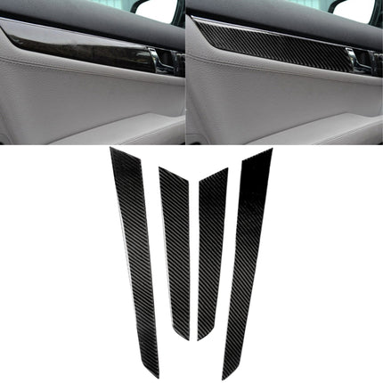 4 PCS Car Carbon Fiber Inner Door Panel Decorative Sticker for Mercedes-Benz W204 2007-2013, Inner Door Panel