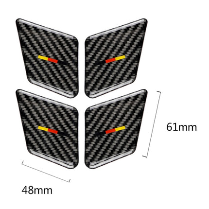 4 PCS Car German Flag Carbon Fiber Door Inner Handle Wrist Panel Decorative Sticker for Mercedes-Benz C Class 2007-2013 / E Class 2009-2016, Door Inner Handle Wrist