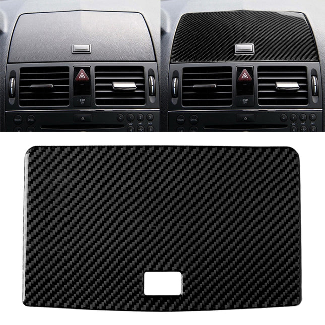 Car Carbon Fiber Console Navigation Panel Decorative Sticker for Mercedes-Benz W204 C Class 2007-2010, Console Navigation