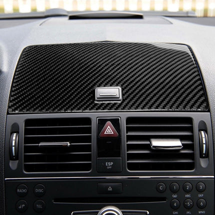 Car Carbon Fiber Console Navigation Panel Decorative Sticker for Mercedes-Benz W204 C Class 2007-2010, Console Navigation