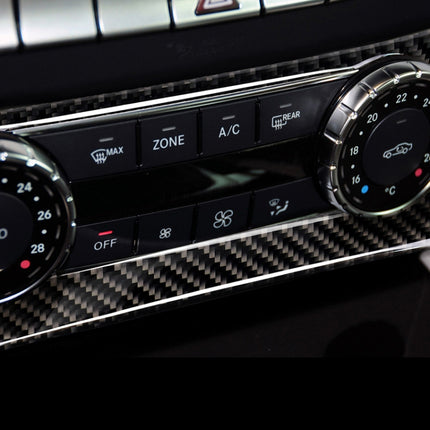 Car Carbon Fiber Air Conditioning Knob Control Panel Decorative Sticker for Mercedes-Benz W204 C Class 2011-2013