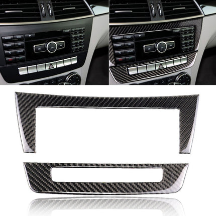 Car Carbon Fiber Central Control CD Panel Decorative Sticker for Mercedes-Benz W204 2011-2013 7-buttons, Central Control CD Panel