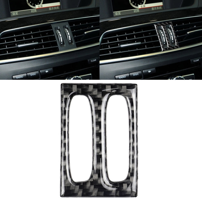 Car Carbon Fiber Intermediate Air Outlet Panel Decorative Sticker for Mercedes-Benz W204 2011-2013, Intermediate Air Outlet