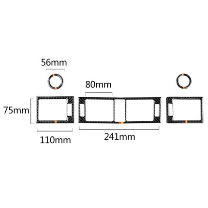 Car German Flag Carbon Fiber Air Outlet Ring + Intermediate Air Outlet + Side Air Outlet Panel Decorative Sticker for Mercedes-Benz W204 207-2010, Air Outlet (German Flag)
