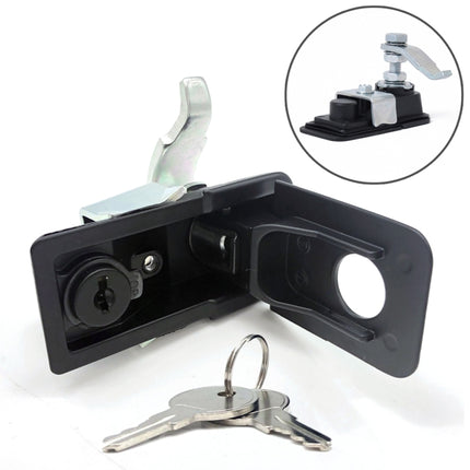 Adjustable Black Paddle Entry Door Latch & Keys Tool Box Lock for Trailer / Yacht / Truck, 1 PCS