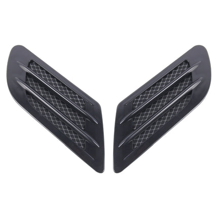 2 PCS Euro Style Plastic Decorative Air Flow Intake Turbo Bonnet Hood Side Vent Grille Cover With Self-adhesive Sticker
